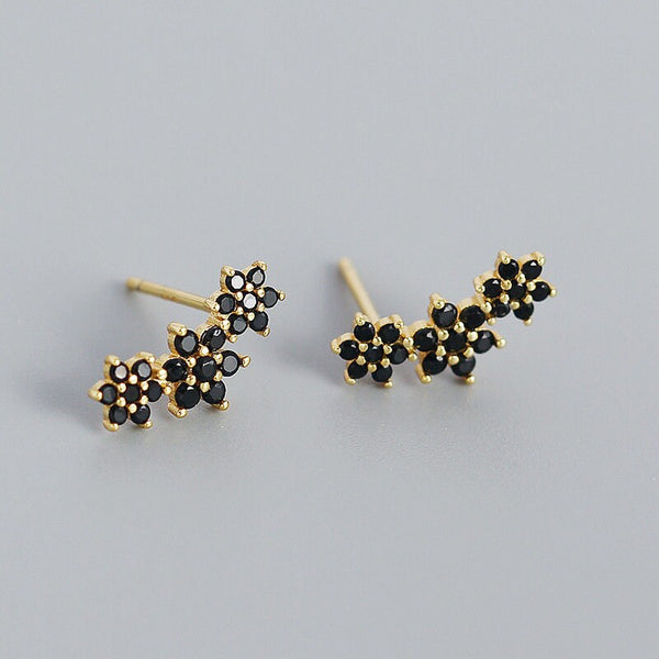 Tiny Flower Crawler Stud Earrings