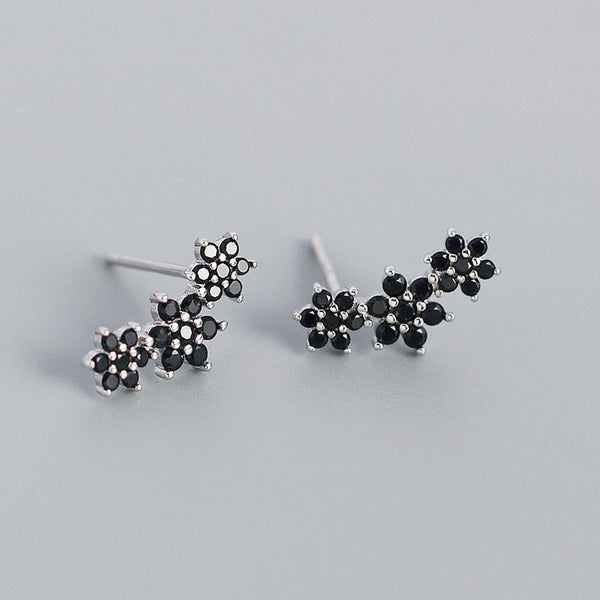 Tiny Flower Crawler Stud Earrings