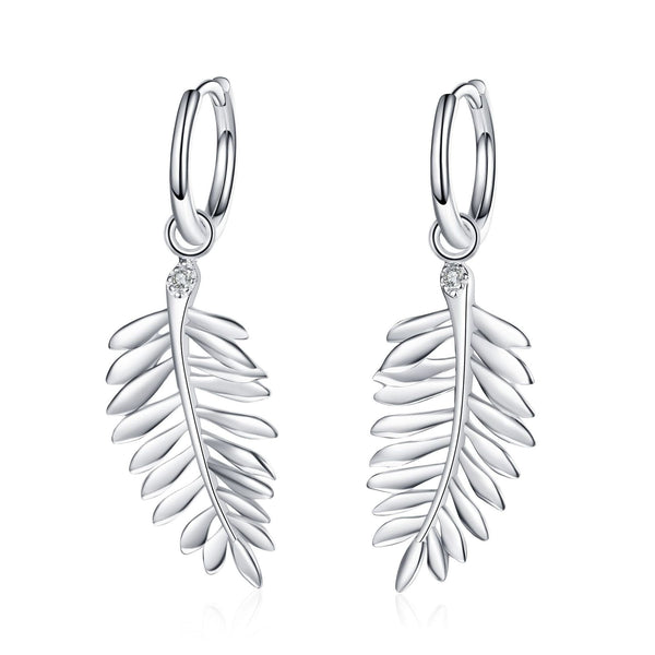 Moissanite Leaf Wedding Drop Earrings