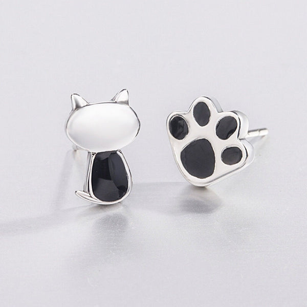 Tiny Small Cat Stud Earrings