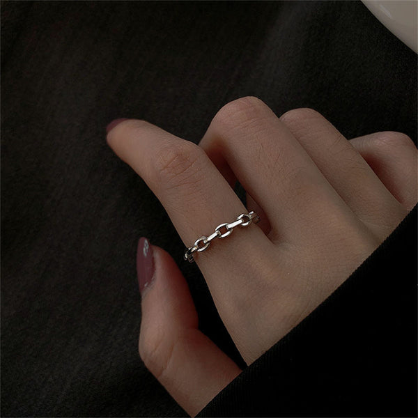 Silver Stacking Chain Ring