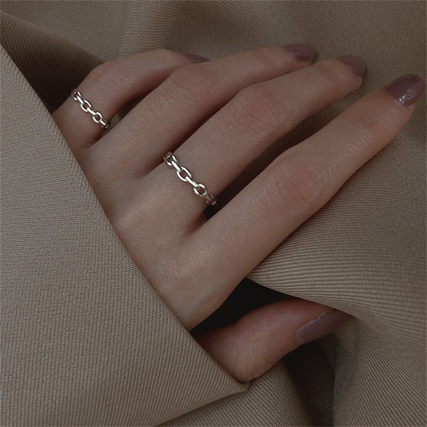 Silver Stacking Chain Ring