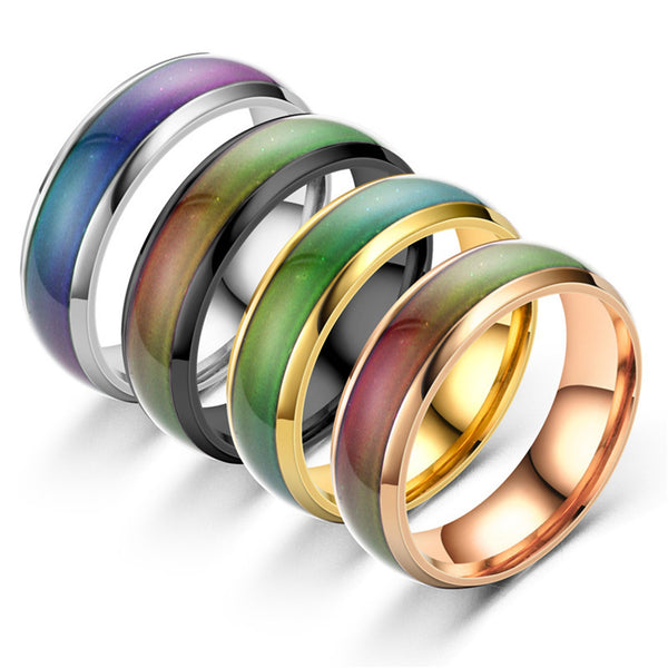 Rainbow 6mm Mood Band Ring