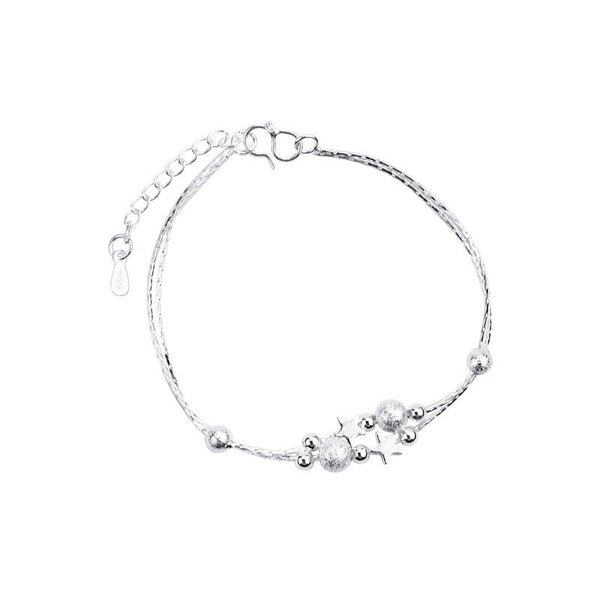 Star Bead Charm Double Chain Anklet