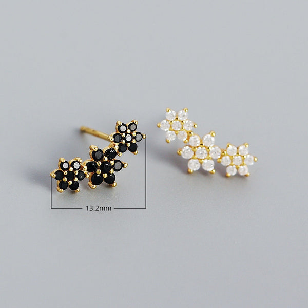 Tiny Flower Crawler Stud Earrings