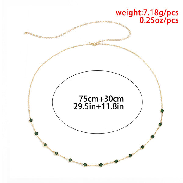 Green Crystal Bead Waist Belly Chain