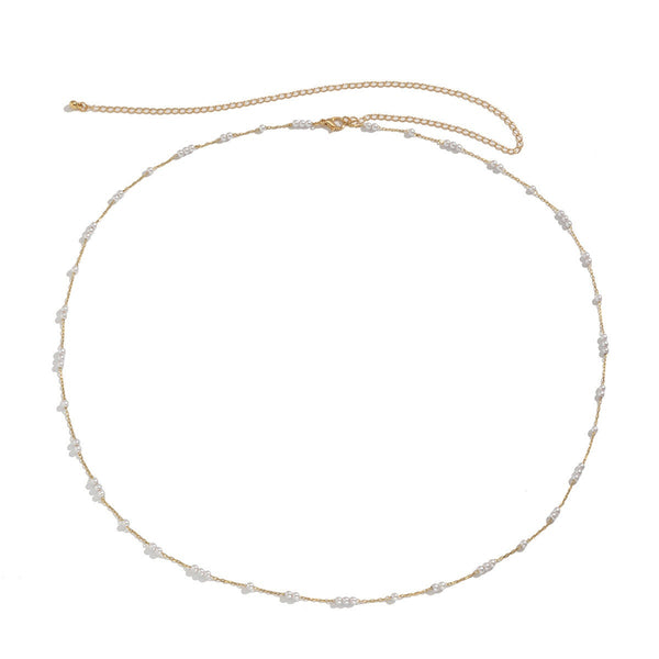 Dainty Beaded Pearl Waist Belly Chain