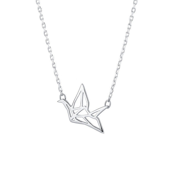 Japanese Orizuru Crane Charm Necklace