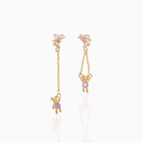 Dainty Moon Star Heart Earrings