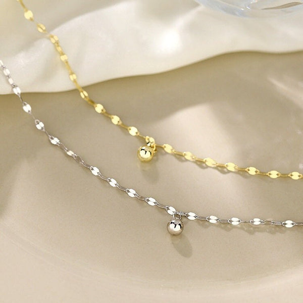 Dainty Gold Ball Charm Anklet