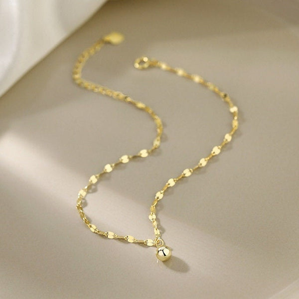 Dainty Gold Ball Charm Anklet