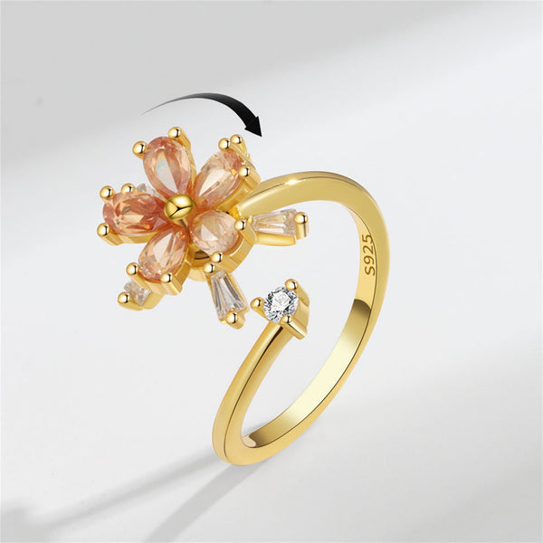 Flower Anxiety Fidget Spinner Ring