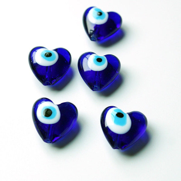 Turkish Evil Eye Heart Necklace Charm