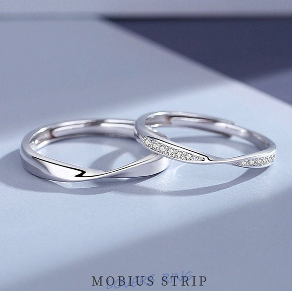 Mobius Strip Infinity Promise Couple Ring