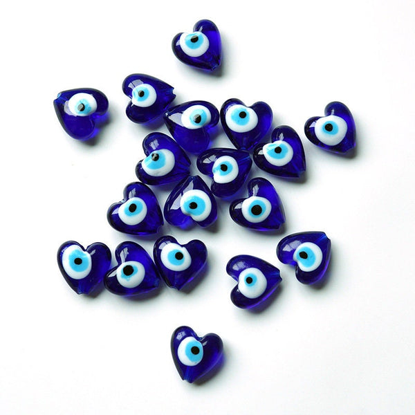 Turkish Evil Eye Heart Necklace Charm