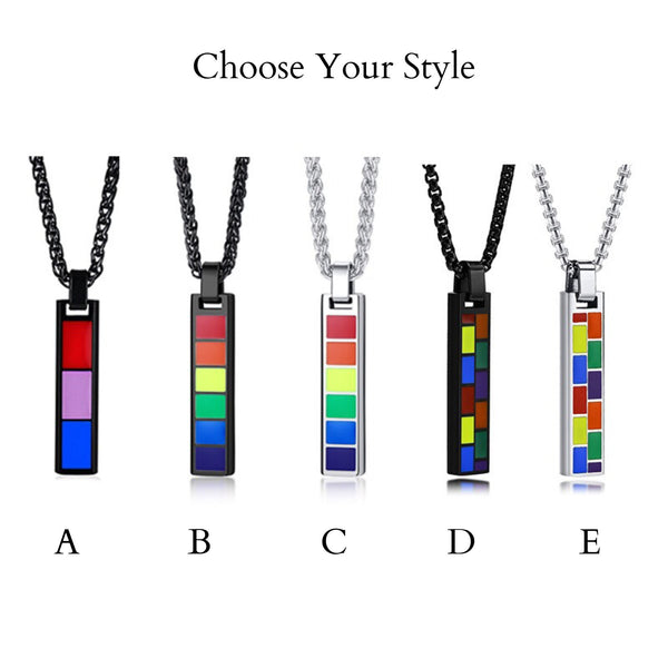 Rainbow LGBTQ Pride Pendant Necklace