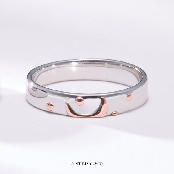 Sun Moon Star Matching Couple Band Ring