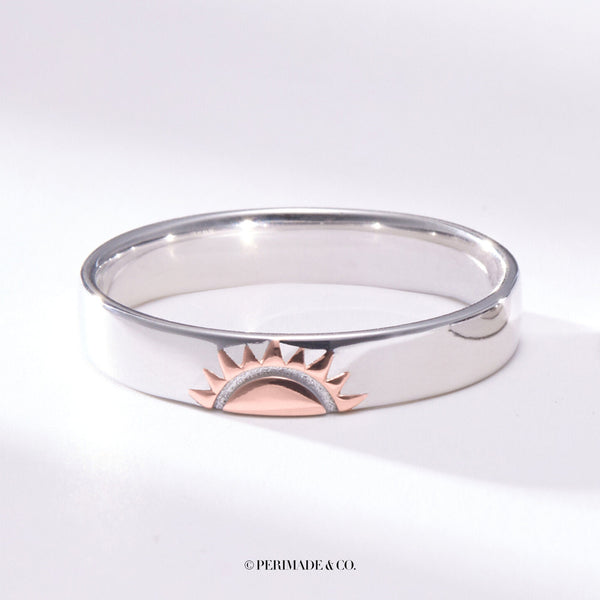 Sun Moon Star Matching Couple Band Ring