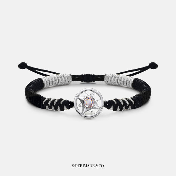 Compass Photo Projection Braided Bracelet