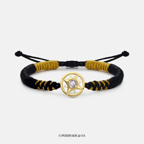 Compass Photo Projection Braided Bracelet