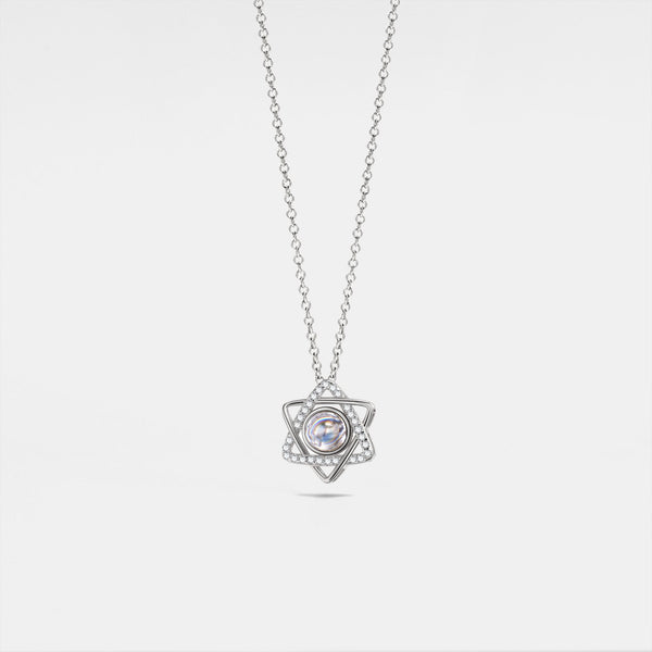 Star Of David Photo Projection Necklace