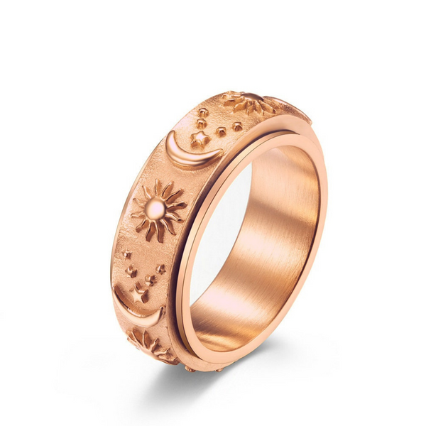 Sun Moon Star Fidget Spinner Band Ring